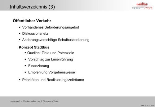 Integriertes Verkehrskonzept der Stadt Grevesmuehlen 2007