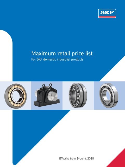 SKF  India 2015 June Bearings Pricelist