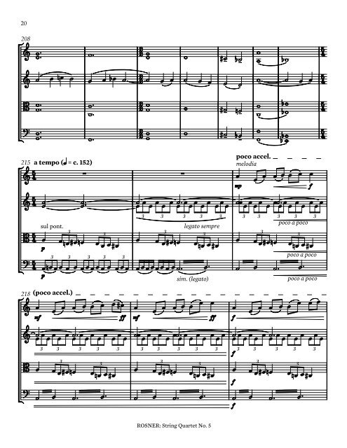 Rosner - String Quartet No. 5, op. 66