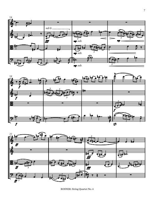 Rosner - String Quartet No. 6, op. 118