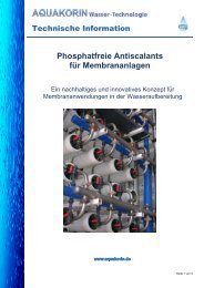 Phosphatfreie Antiscalants für Membrananlagen