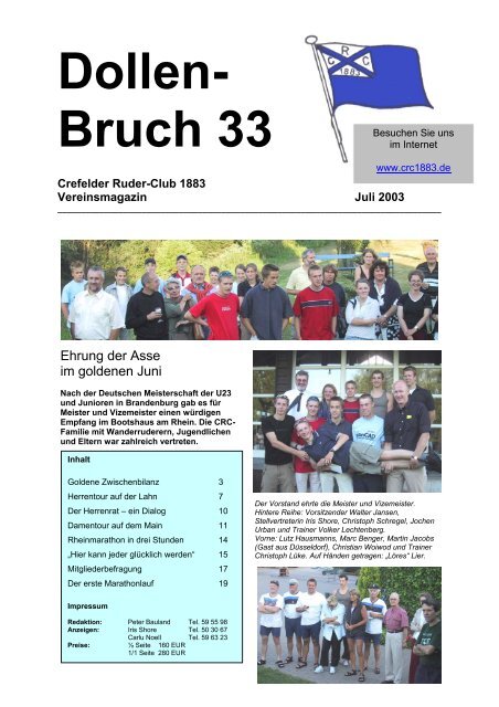 Dollen- Bruch 33 - Crefelder Ruder-Club 1883 eV