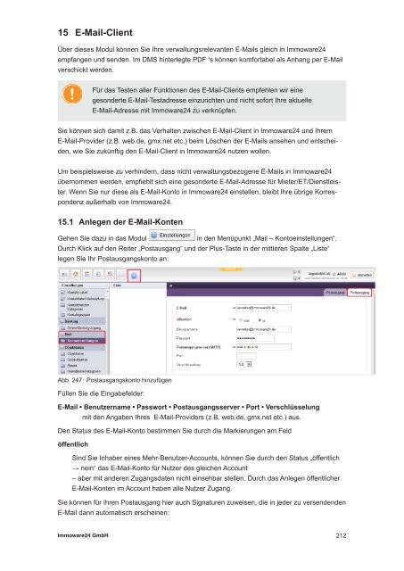 entscheiden Mieter/ET/Dienstleister Korrespondenz