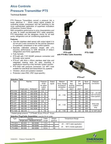 Alco Controls Pressure Transmitter PT5