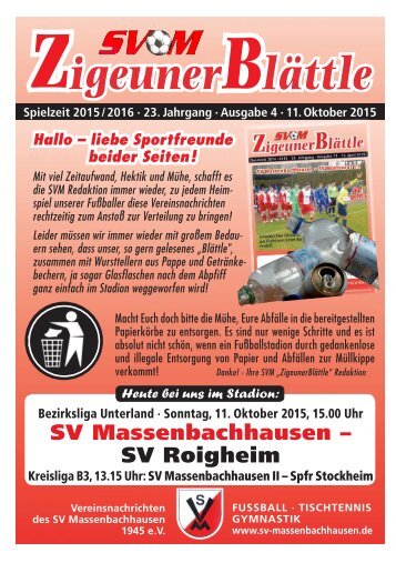 SVM Zigeunerblättle 11.10.2015