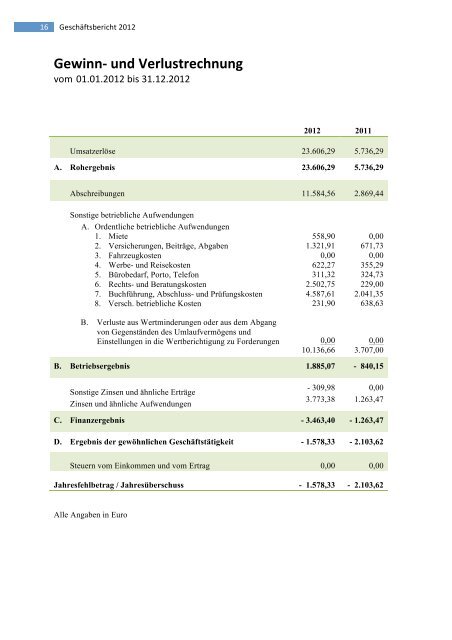 Geschäftsbericht 2012