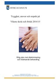 Trygghet ansvar och respekt på Vikene skola och fritids 2014/15