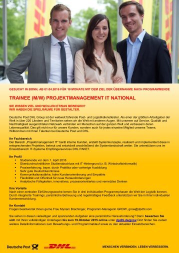 Trainee Projektmanagement IT National