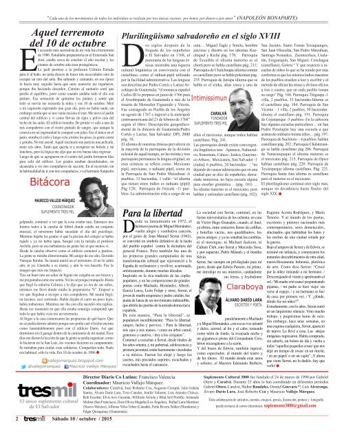 Suplemento Cultural Tres Mil 10 de Octubre de 2015