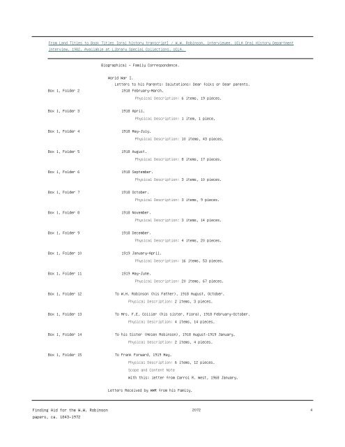 Finding Aid for the W.W Robinson papers ca 1843-1972