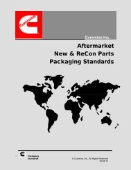 Aftermarket New & ReCon Parts Packaging Standards