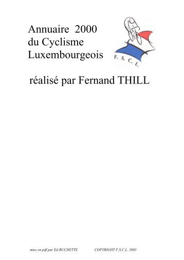 Annuaire 2000 du Cyclisme Luxembourgeois réalisé par ... - web ctrl