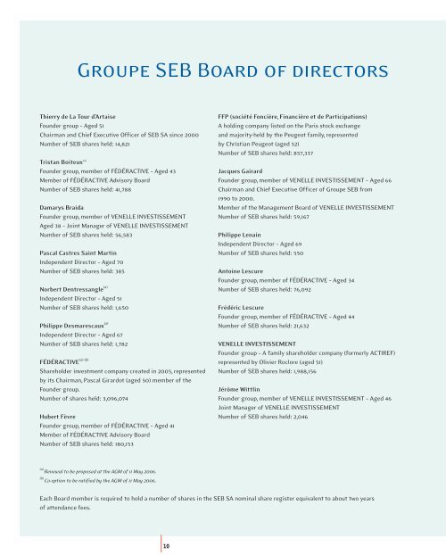 Annual Report Sustainable Development  Report ... - Groupe SEB