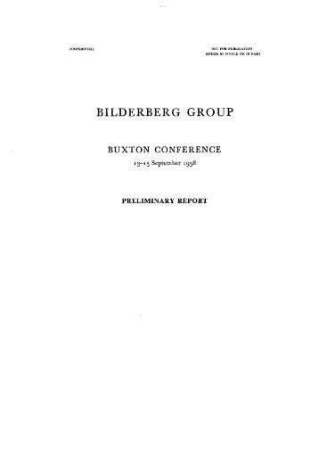 Bilderberg Meetings, 1958, Official Report