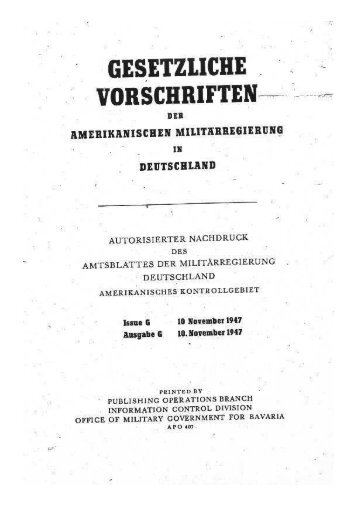 Alliierter Kontrollrat - Gesetzliche Vorschriften - Ausgabe G (1947-11-10, 36 S., Scan)