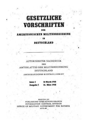 Alliierter Kontrollrat - Gesetzliche Vorschriften - Ausgabe I (1948-03-16, 28 S., Scan)