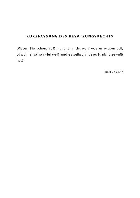 BESATZUNGSRECHT - KURZFASSUNG