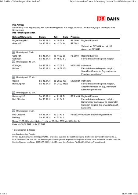 DB BAHN - Verbindungen - Ihre Auskunft1