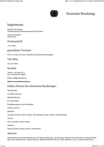 Deutscher Bundestag_ Impressum