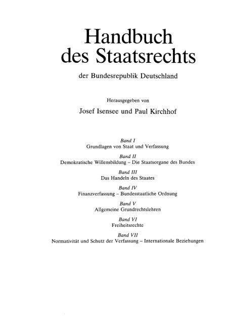Handbuch des Staatsrechts der BRD §25