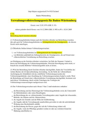 2008-10-20-Verwaltungsvollstreckungsgesetz für BW