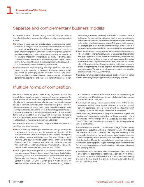 financial report and registration document 2011 - Groupe SEB