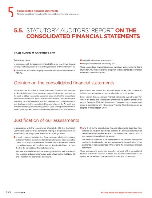 financial report and registration document 2011 - Groupe SEB