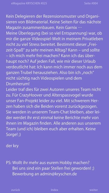 Inoffizielles PlayStation eMagazin KRYSCHEN #025