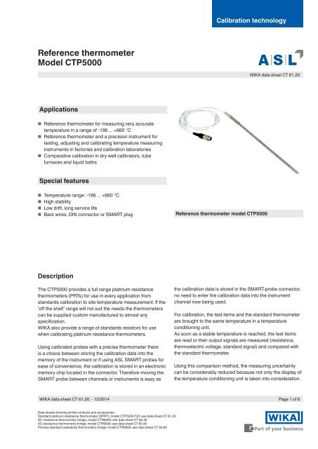 Reference thermometer Model CTP5000