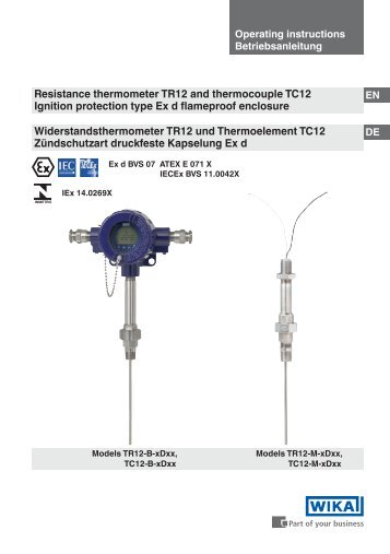 Resistance thermometer TR12 and thermocouple TC12 ...