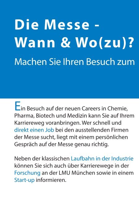 Careers in Chemie, Pharma, Biotech und Medizin 2015