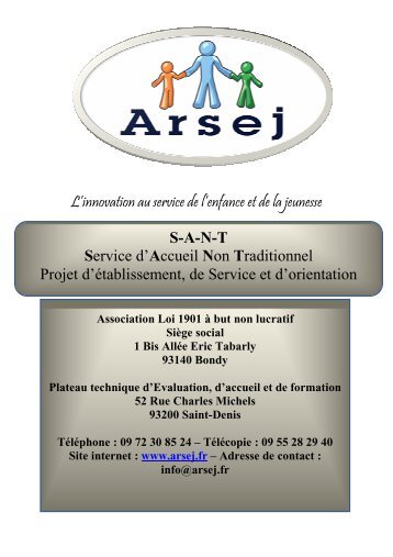 Projet d'établissement et de service SANT- ARSEJ Version octobre