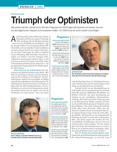 Triumph der Optimisten - Grüner Fisher Investments