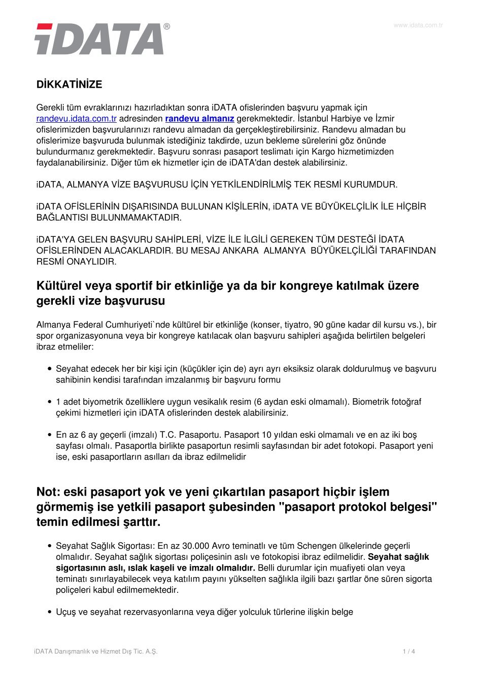 Idata almanya vize belgeleri Idata almanya vize belgeleri