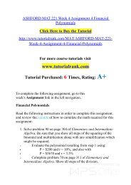 MAT 221 ASH Courses /TutorialRank