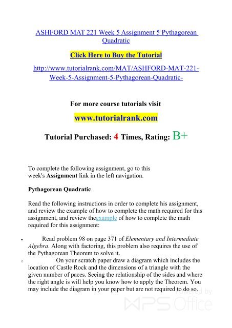 MAT 221 ASH Courses /TutorialRank