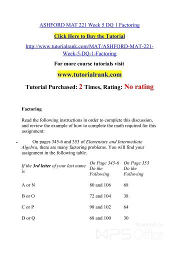 MAT 221 ASH Courses /TutorialRank