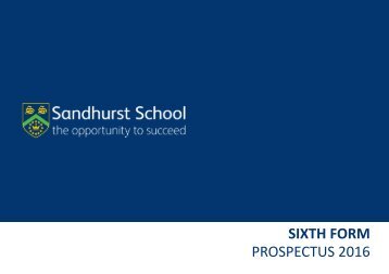 Sixth Form Prospectus 2016 Final