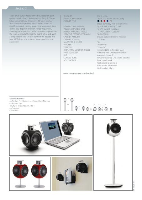 BeoLab 3 - Product Sheet