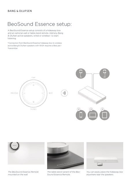 BeoSound Essence (MKll) - Product Sheet