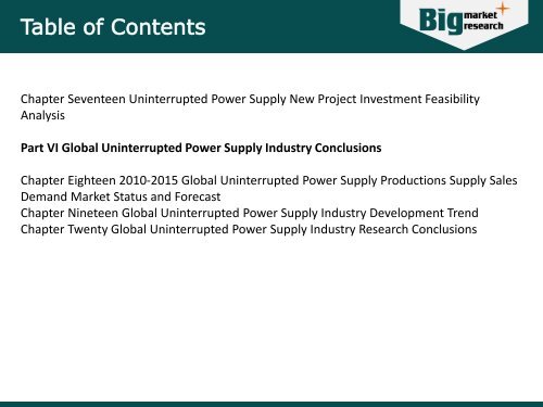 Uninterrupted Power Supply Industry Market Research Report 2015