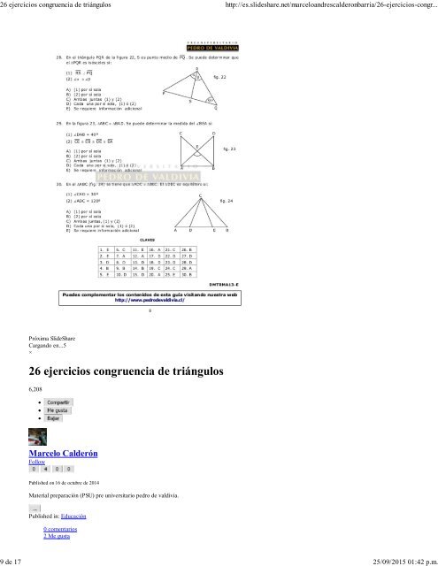 26 ejercicios congruencia de triángulos