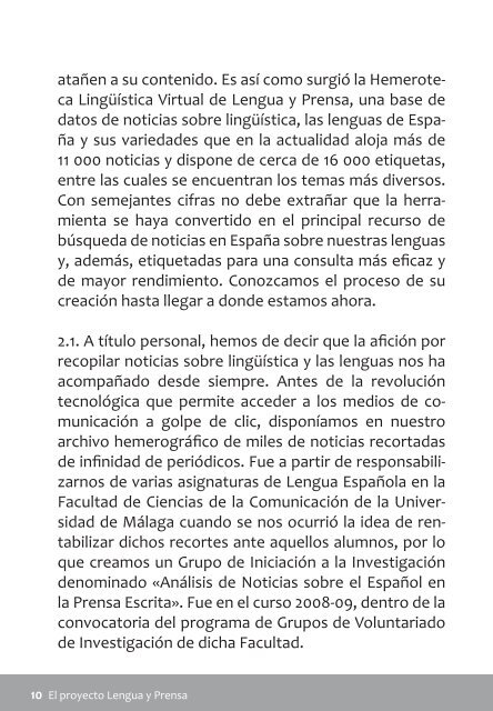 EL PROYECTO LENGUA Y PRENSA