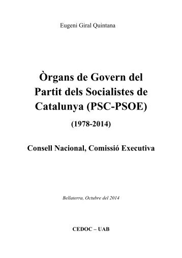 Òrgans de Govern del Partit dels Socialistes de Catalunya (PSC-PSOE)