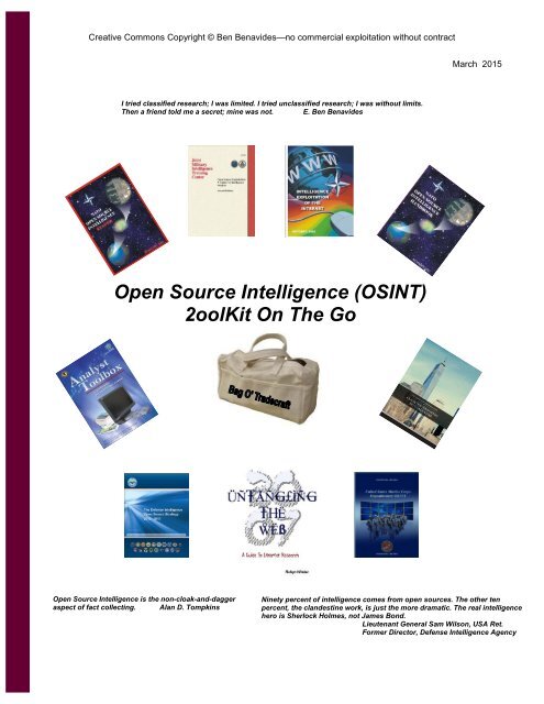 Open Source Intelligence (OSINT) 2oolKit On The Go
