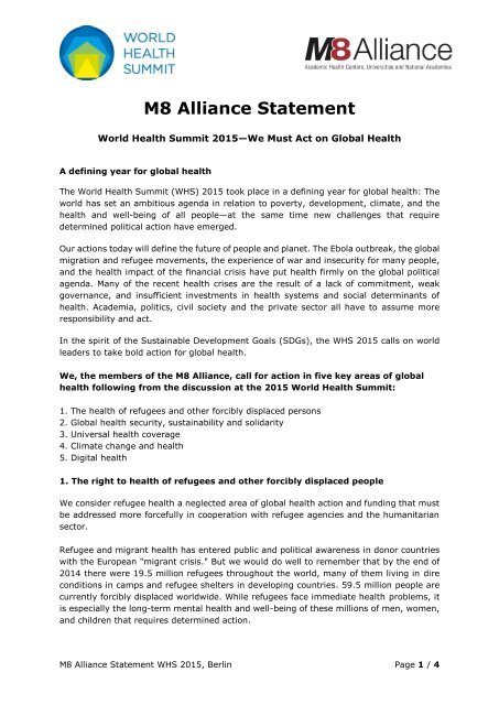 M8 Alliance Statement