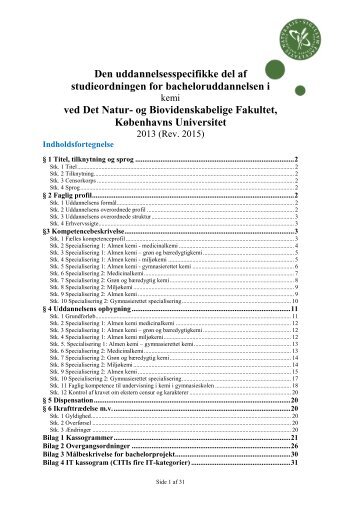 studieordningen for kemi - Det Natur- og Biovidenskabelige ...