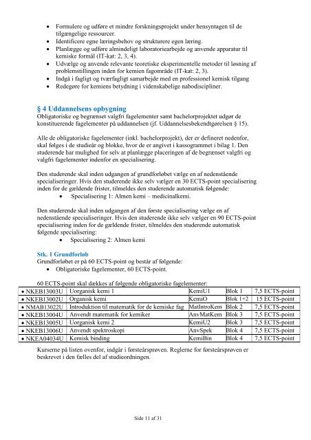 studieordningen for kemi - Det Natur- og Biovidenskabelige ...