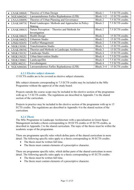 Curriculum for MSc in Landscape Architecture - Det Natur ...