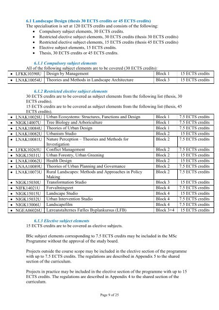 Curriculum for MSc in Landscape Architecture - Det Natur ...